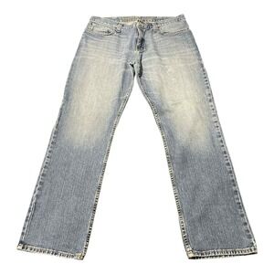 Roebuck & Co Jeans Mens 38x32 Blue Slim Straight Leg Denim Light Wash Casual